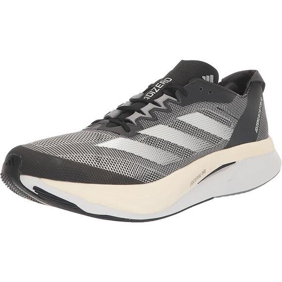 NWT adidas Men\'s Adizero Boston 12 Sneaker, Black/White/Carbon, 13 main image 4